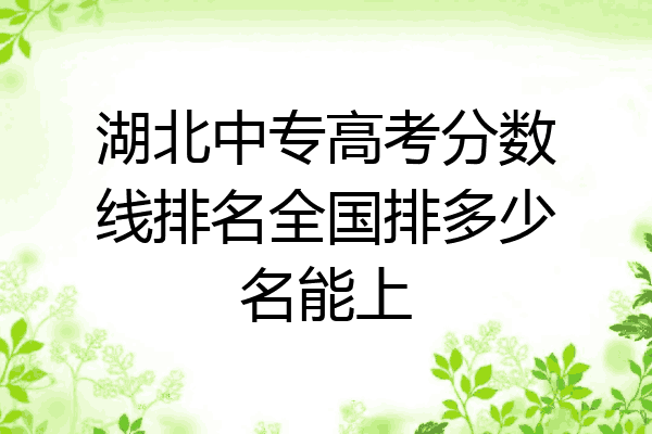 湖北中专高考分数线排名全国排多少名能上