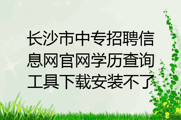 长沙市中专招聘信息网官网学历查询工具下载安装不了