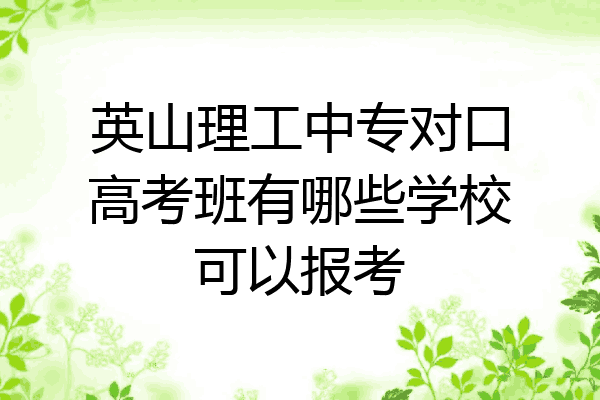 英山理工中专对口高考班有哪些学校可以报考