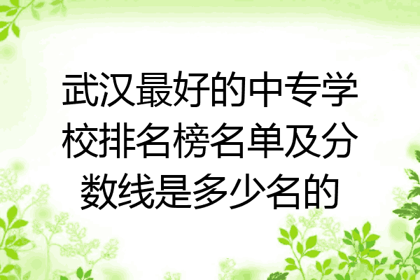 武汉最好的中专学校排名榜名单及分数线是多少名的