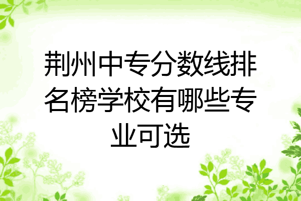 荆州中专分数线排名榜学校有哪些专业可选
