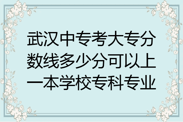 武汉中专考大专分数线多少分可以上一本学校专科专业