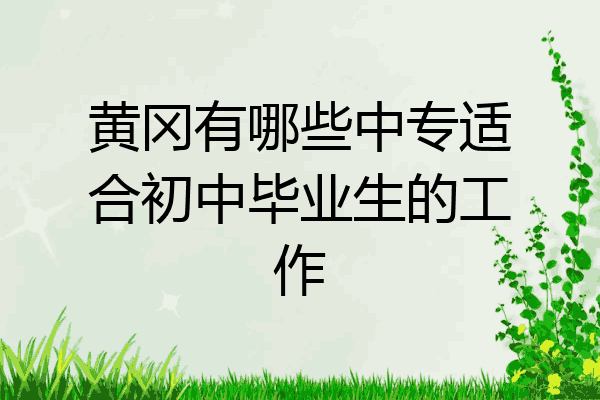 黄冈有哪些中专适合初中毕业生的工作