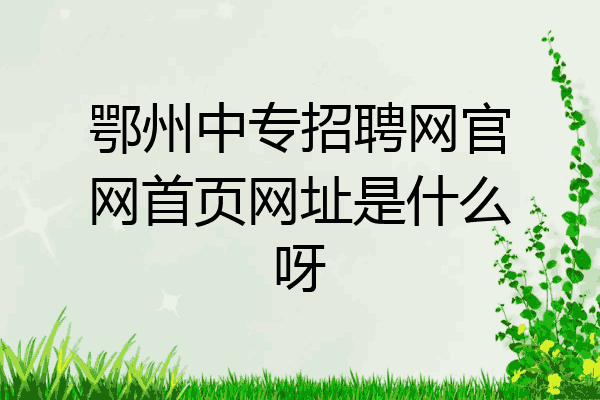 鄂州中专招聘网官网首页网址是什么呀