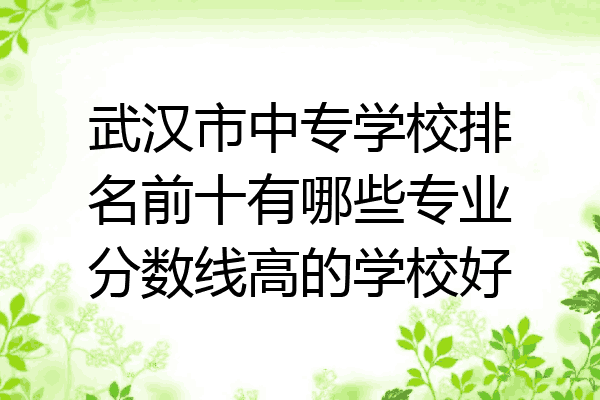 武汉市中专学校排名前十有哪些专业分数线高的学校好