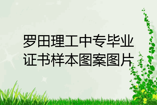罗田理工中专毕业证书样本图案图片