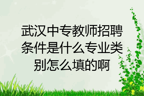 武汉中专教师招聘条件是什么专业类别怎么填的啊