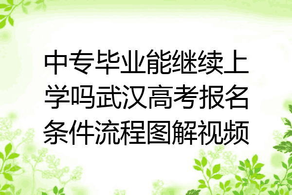 中专毕业能继续上学吗武汉高考报名条件流程图解视频