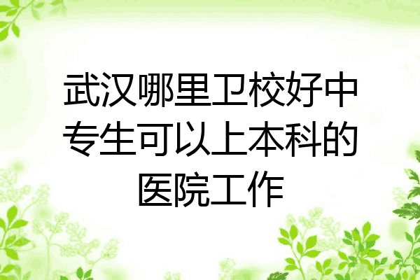 武汉哪里卫校好中专生可以上本科的医院工作
