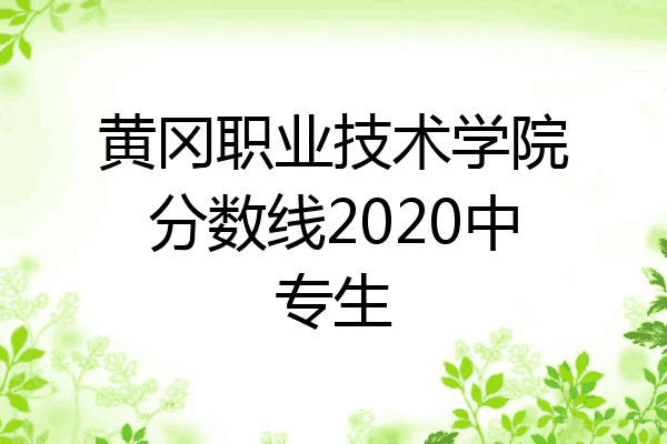 黄冈职业技术学院分数线2020中专生