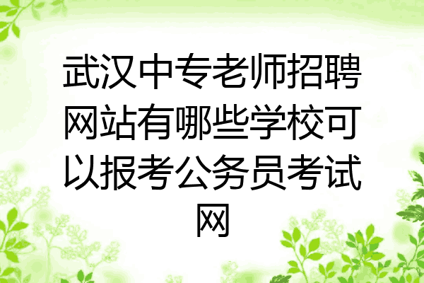 武汉中专老师招聘网站有哪些学校可以报考公务员考试网