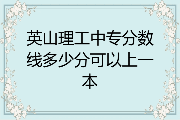 英山理工中专分数线多少分可以上一本