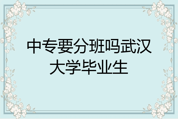 中专要分班吗武汉大学毕业生