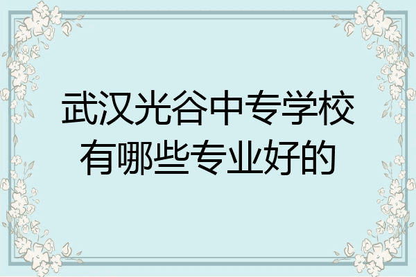 武汉光谷中专学校有哪些专业好的