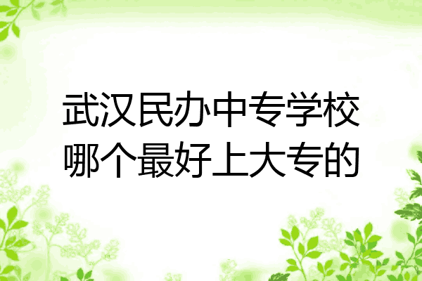武汉民办中专学校哪个最好上大专的