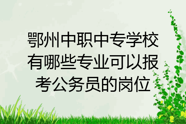 鄂州中职中专学校有哪些专业可以报考公务员的岗位