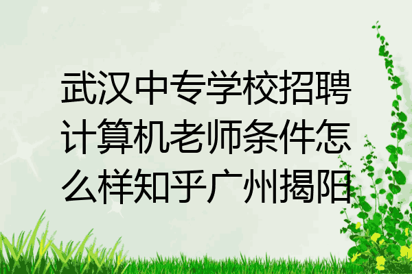 武汉中专学校招聘计算机老师条件怎么样知乎广州揭阳