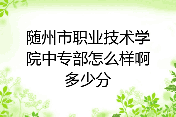 随州市职业技术学院中专部怎么样啊多少分
