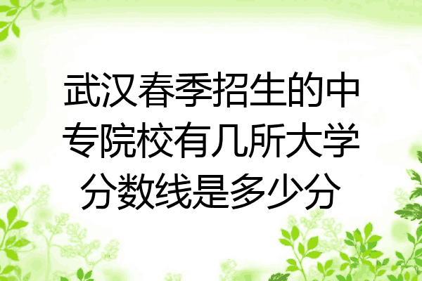 武汉春季招生的中专院校有几所大学分数线是多少分