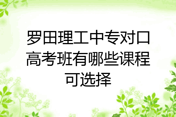 罗田理工中专对口高考班有哪些课程可选择