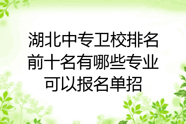 湖北中专卫校排名前十名有哪些专业可以报名单招