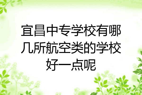 宜昌中专学校有哪几所航空类的学校好一点呢
