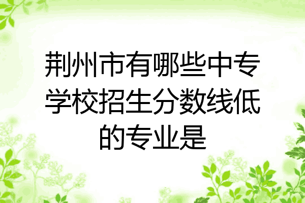 荆州市有哪些中专学校招生分数线低的专业是