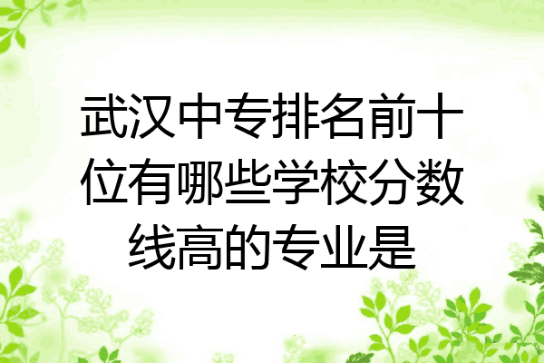 武汉中专排名前十位有哪些学校分数线高的专业是