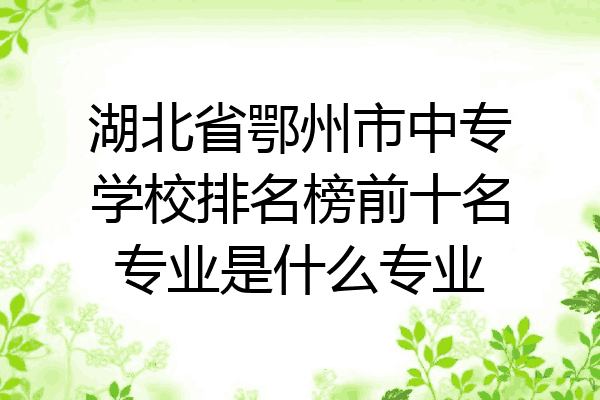 湖北省鄂州市中专学校排名榜前十名专业是什么专业