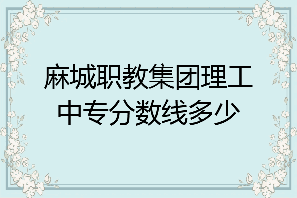 麻城职教集团理工中专分数线多少
