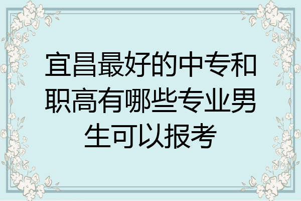 宜昌最好的中专和职高有哪些专业男生可以报考