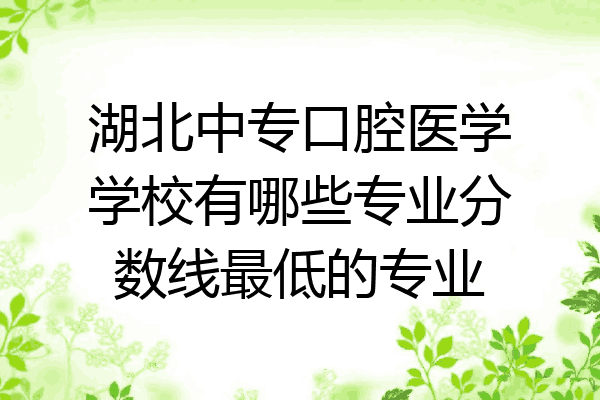 湖北中专口腔医学学校有哪些专业分数线最低的专业