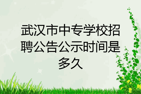 武汉市中专学校招聘公告公示时间是多久