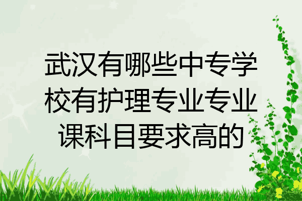 武汉有哪些中专学校有护理专业专业课科目要求高的