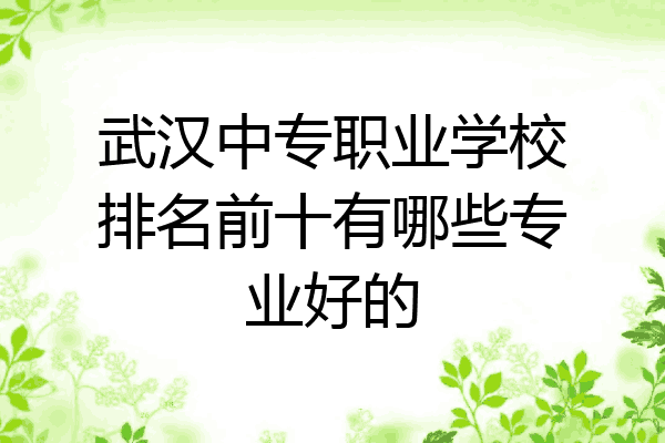 武汉中专职业学校排名前十有哪些专业好的