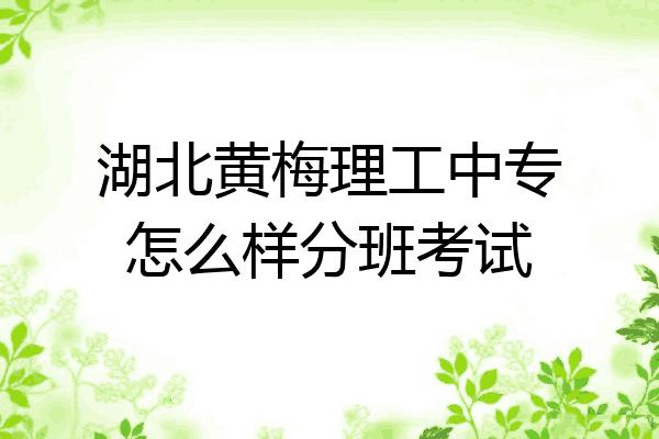 湖北黄梅理工中专怎么样分班考试