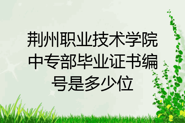 荆州职业技术学院中专部毕业证书编号是多少位