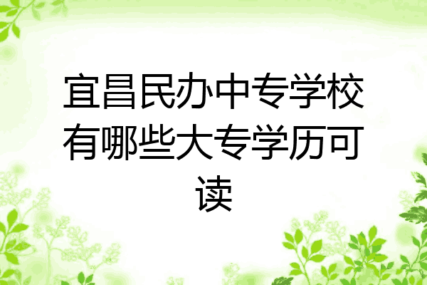宜昌民办中专学校有哪些大专学历可读