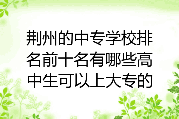 荆州的中专学校排名前十名有哪些高中生可以上大专的