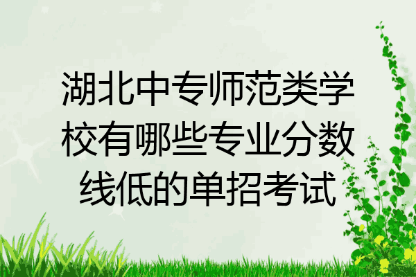 湖北中专师范类学校有哪些专业分数线低的单招考试