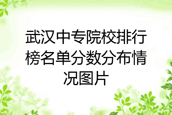 武汉中专院校排行榜名单分数分布情况图片
