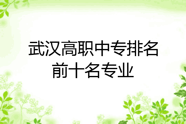 武汉高职中专排名前十名专业