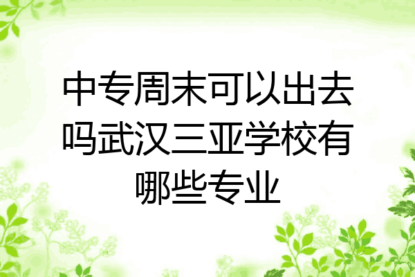 中专周末可以出去吗武汉三亚学校有哪些专业