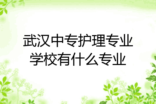 武汉中专护理专业学校有什么专业