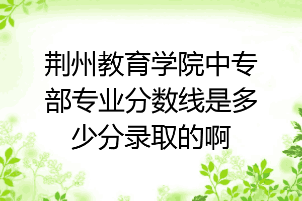 荆州教育学院中专部专业分数线是多少分录取的啊