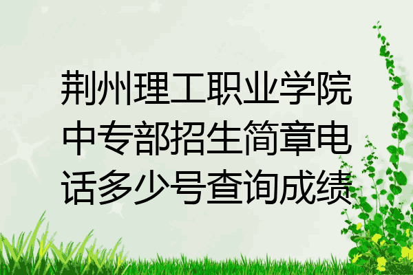荆州理工职业学院中专部招生简章电话多少号查询成绩