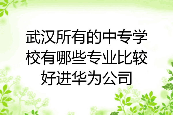 武汉所有的中专学校有哪些专业比较好进华为公司