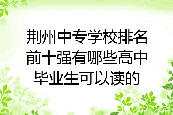 荆州中专学校排名前十强有哪些高中毕业生可以读的
