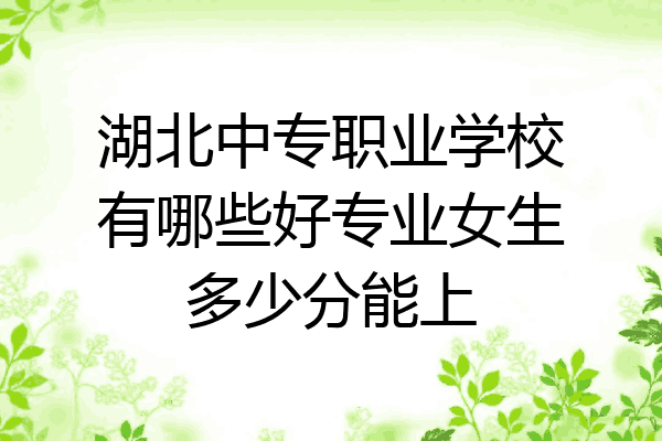 湖北中专职业学校有哪些好专业女生多少分能上