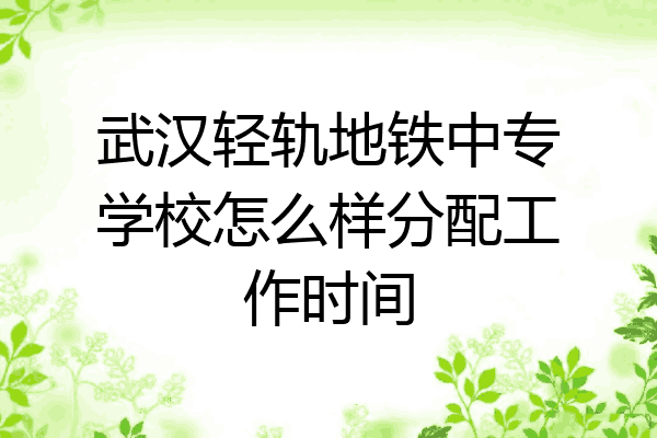 武汉轻轨地铁中专学校怎么样分配工作时间